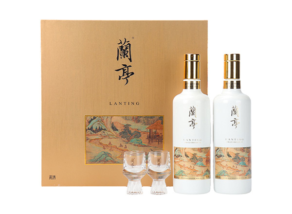 九江会稽山兰亭黄酒回收国潮兰亭500ml*2礼盒装