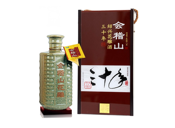 九江会稽山黄酒回收会稽山三十年绍兴花雕酒30年木盒装2.5L黄酒